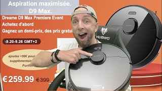 Nouveau Robot aspirateur et Lavage Lidar 4000pa à 259€ TTC, le Dreame D9 mAx en mode love