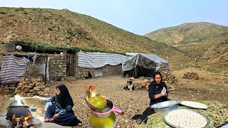 Authentic Nomadic Life in Iran | How Nomadic Women Make Doogh, Qurut & Pure Golden Ghee 🥛🐐
