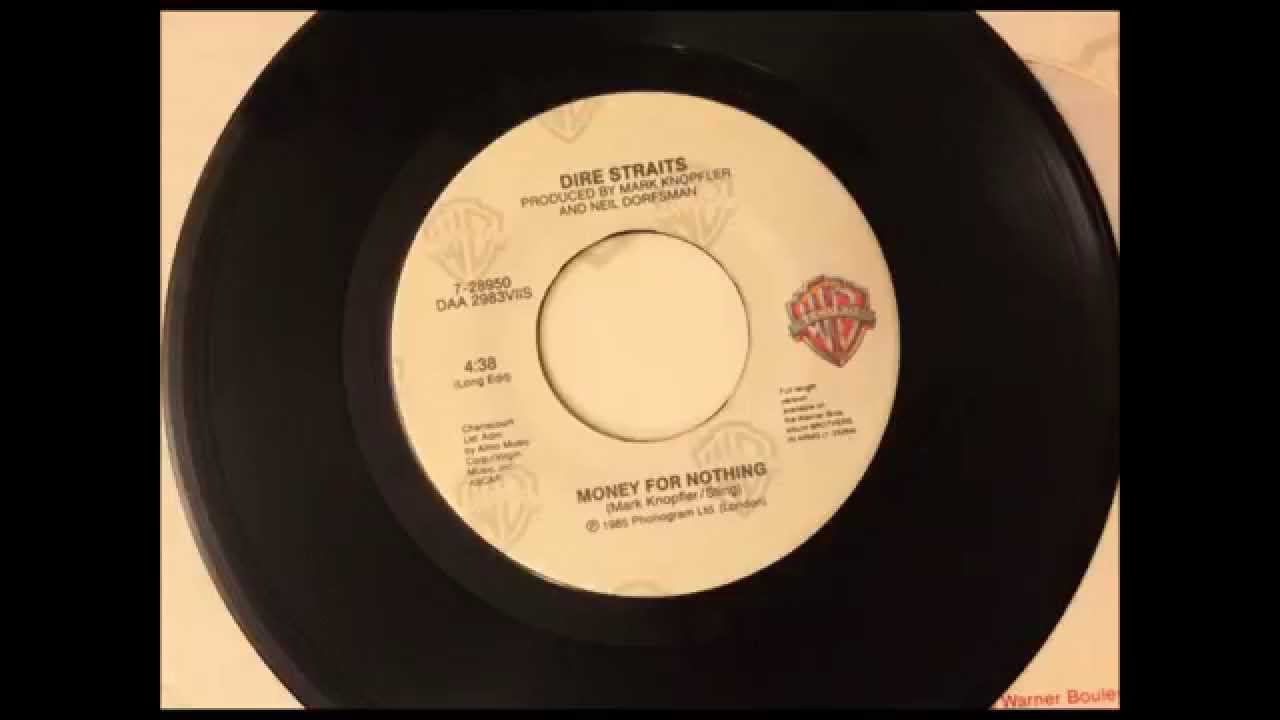 Money For Nothing , Dire Straits , 1985 Vinyl 45RPM - YouTube
