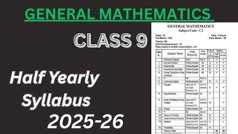 Half Yearly Syllabus Class 9 Math | ASSEB Board Syllabus 2025/26 #seba