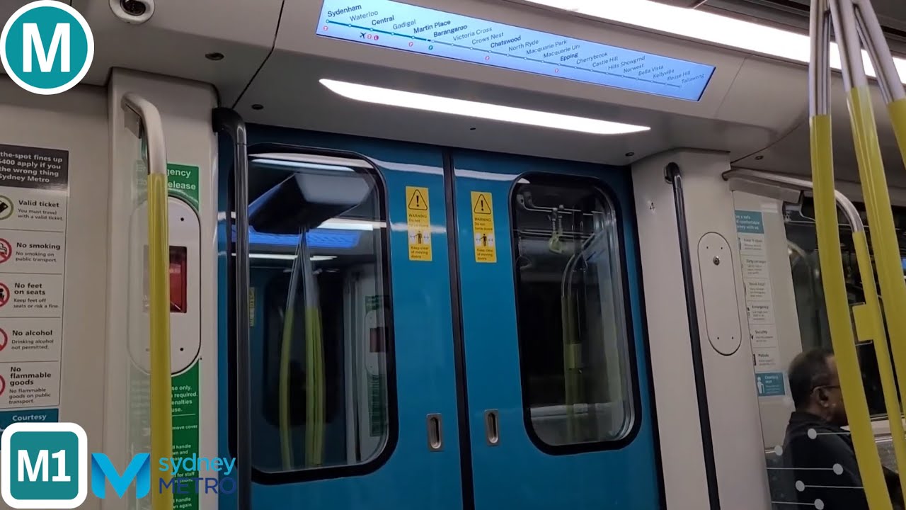 Sydney Metro Alstom Metropolis metro ride from Barangaroo-Martin Place.