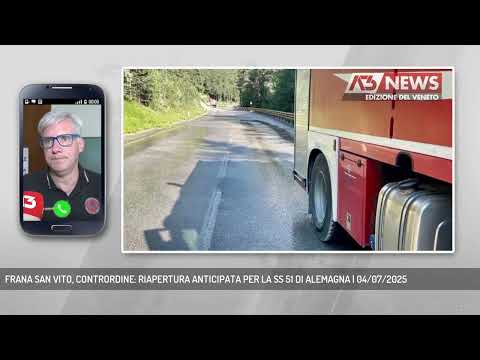 FRANA SAN VITO, CONTRORDINE: RIAPERTURA ANTICIPATA PER LA SS 51 DI ALEMAGNA | 04/07/2025
