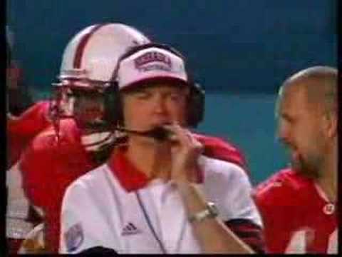 The second half of this game, Nebraska piles up 335 rushing yards in the second half to roll #3 Tennesse and claim a share of the 1997 MNC. Ahman Green goes for 206 yards in his final game as a Husker. The final collegiate game for Tom Osborne,Ahman Green, Scott Frost, Peyton Manning, Grant Wistrom, Jason Peter.