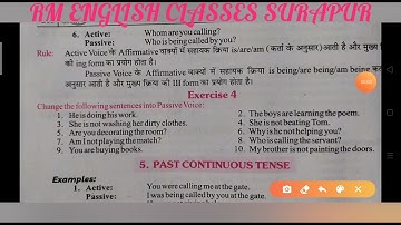 Passive voice Exercise 4 from excellent book Class 10 solved by Ramesh Sir