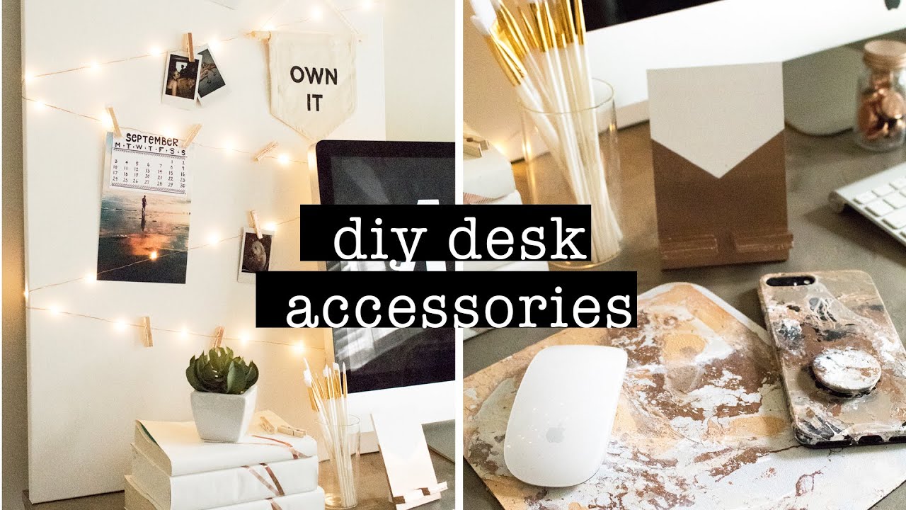 DIY DESK ACCESSORIES // COPPER & WHITE DESK DECOR | XO, MaCenna ...