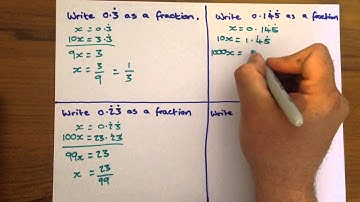Recurring decimals to fractions in under 3 minutes.