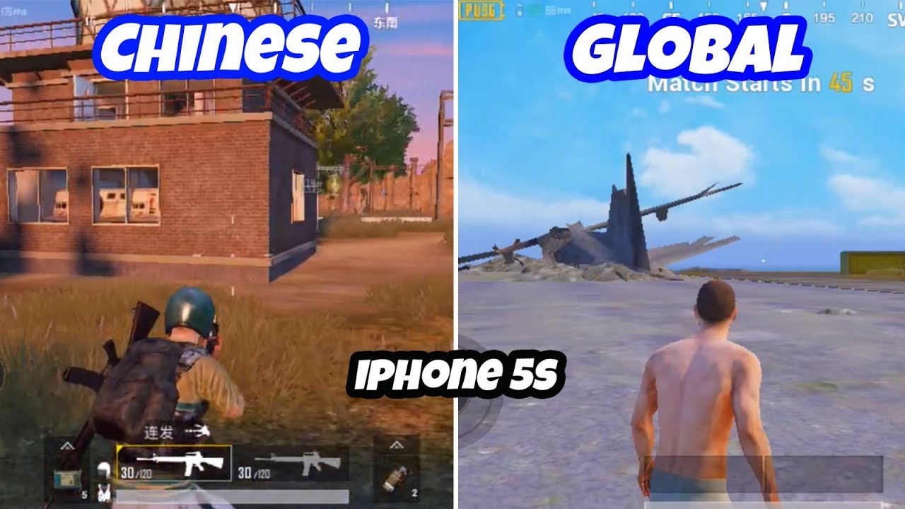 Chinese PUBG Mobile vs Global PUBG Mobile on iPhone 5s - 