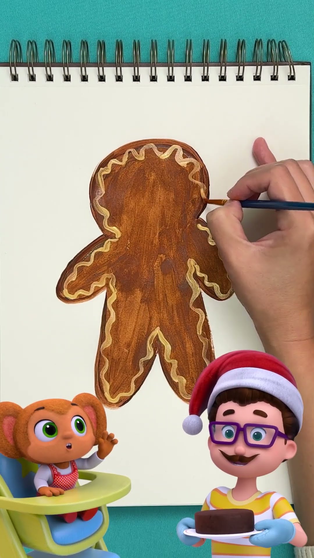 Pintando a un Hombre de Jengibre Navideño ?#CancionesInfantiles #LittleBabyBum