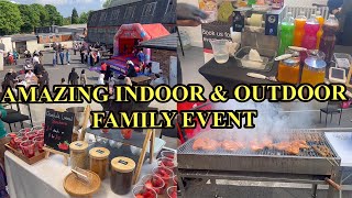 WE GO TO AN INDOOR AND OUTDOOR FAMILY EVENT, GREAT FOOD GIFTS ETC