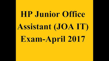 HP Junior Office Assistant (JOA IT) Exam-April 2017
