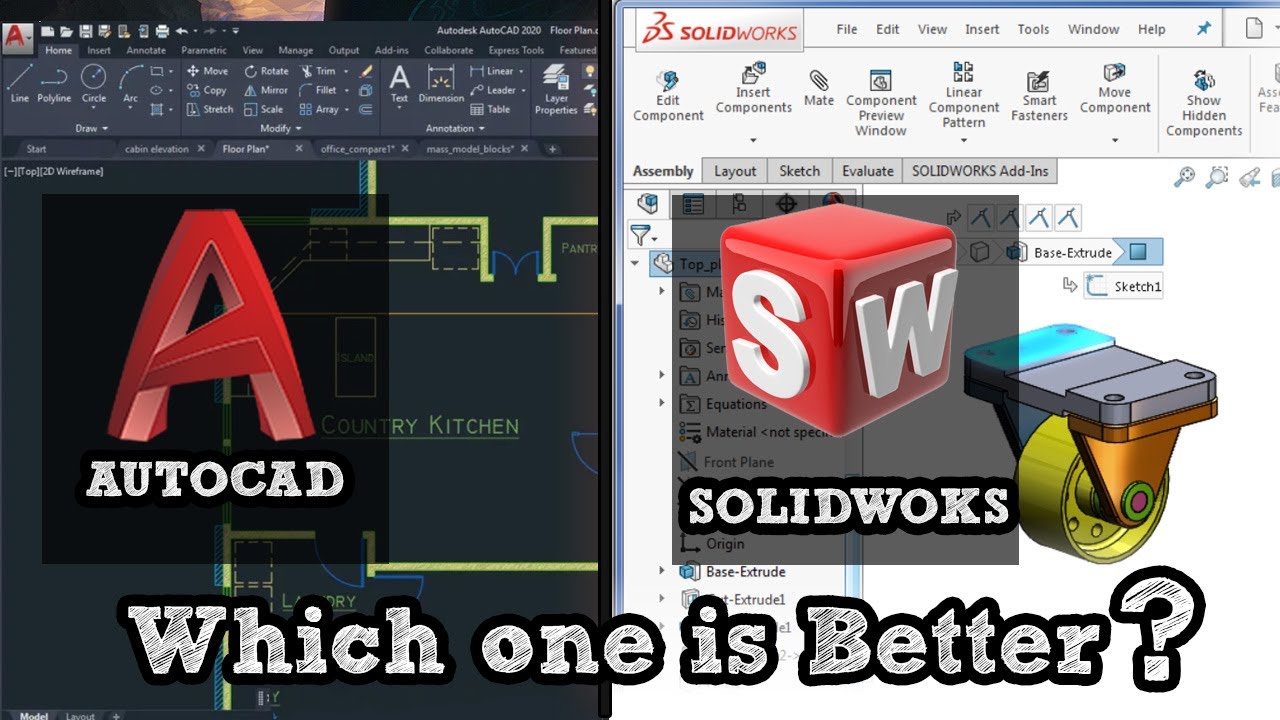 Những điểm khác biệt quan trọng giữa Autocad và Solidworks