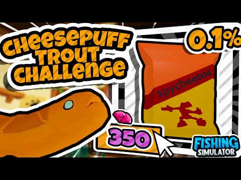 CHEESEPUFF TROUT CHALLENGE!! 😱 (RIP 350 Gems💀💎) | Fishing Simulator | Roblox