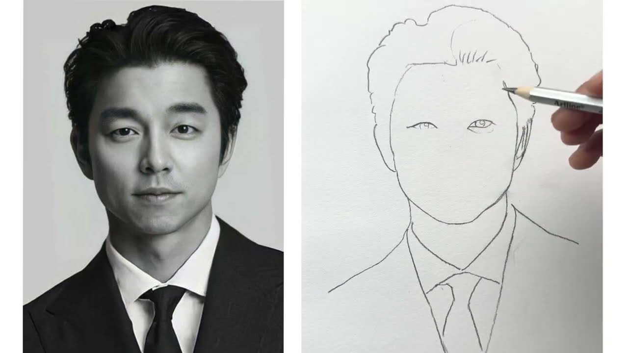 No Eraser Challenge | Drawing || Gong Yoo  | 