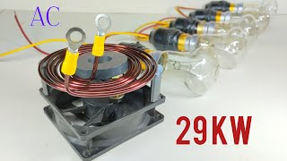 How to Make Free Electricity Generator with Magnet coper wire Use Colling air
