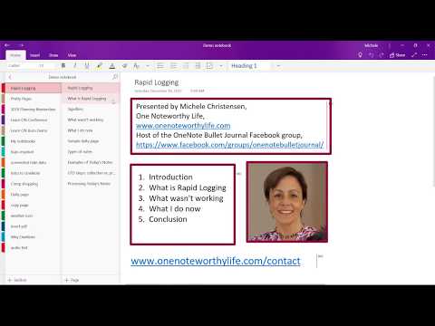 Rapid Logging in OneNote