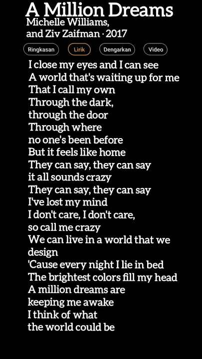 A Million Dreams Song by Hugh Jackman, Michelle Williams, and Ziv Zaifman ‧ 2017 #lyrics #trending