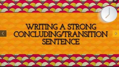 Writing Topic and Concluding Sentences