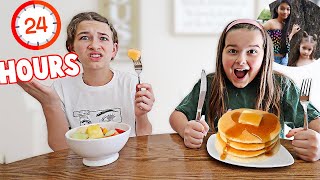 LETTING FAMOUS YOUTUBERS DECIDE WHAT WE EAT FOR 24 HOURS!! **BAD IDEA** | JKREW