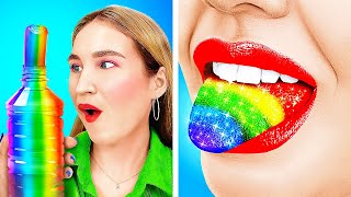 RAINBOW FOOD CHALLENGE || Cool Tricks to Sneak Candies and Food Anywhere by 123 GO! by 123 GO! 73,450 views 9 days ago 2 hours, 1 minute