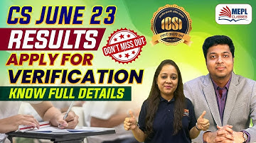 CS June 23 RESULTS😟Apply For Verification✅ Must Watch | MEPL- Vandana Agarwal