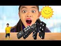 Alex and Charlotte Pretend Play with Sun Solar Power Flower Plant Toys | Fun Science Toys