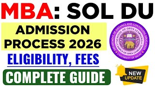 Du Sol Mba Admission Process 2026  Sol Mba Admission Details 2026 Eligibility Fees  Complete Info