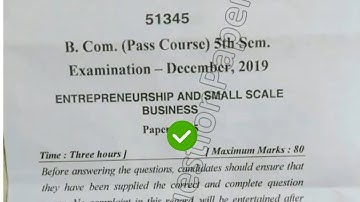 2019 IGU BCom Pass 5th Sem Entreneurship & Small Scale Business Question Paper