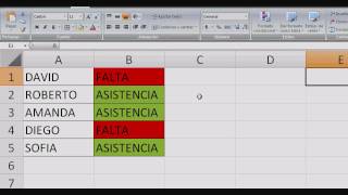 Color en celdas dependientes del texto. Excel 2007. Color en celdas dependientes del texto. Excel 2007.
