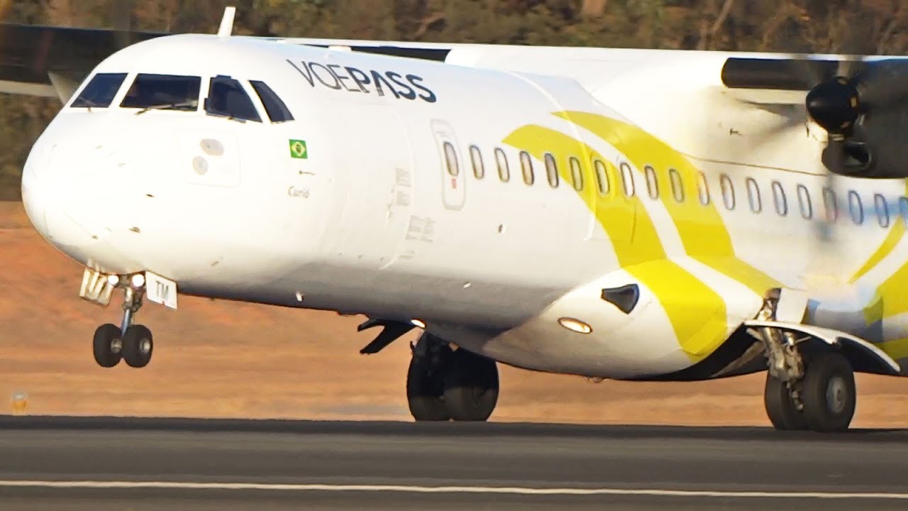 ATR 72 Airplane Landing and Takeoff Aeroplane Video - YouTube