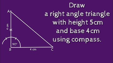 How to draw a right angle triangle with height 5cm and base 4cm. shsirclasses.