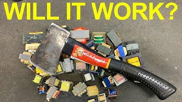 Using a Hatchet to Scrap Copper Transformers