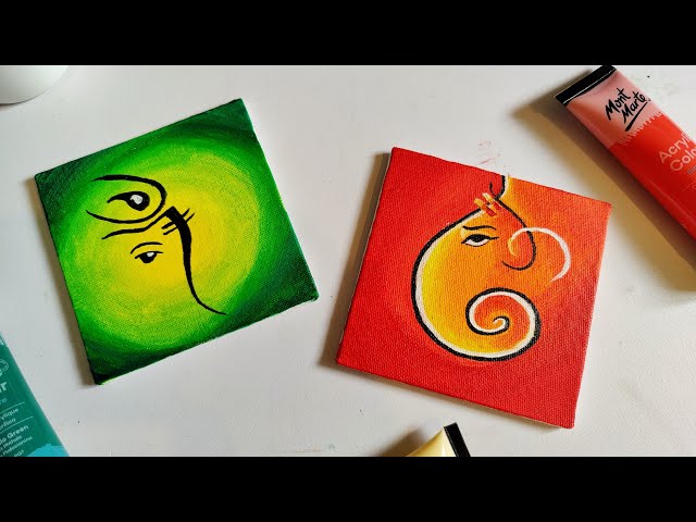 Canvas and sketch pen art  Small canvas art, Mini canvas art, Ganesh art  paintings