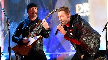 U2 with Chris Martin & Bruce Springsteen Live In Times Square 1 Dec 2014