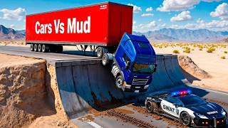 Cars vs Unfinished Road with Mud Challenge| Fails & Crashes in BeamNG.drive #21 screenshot 4