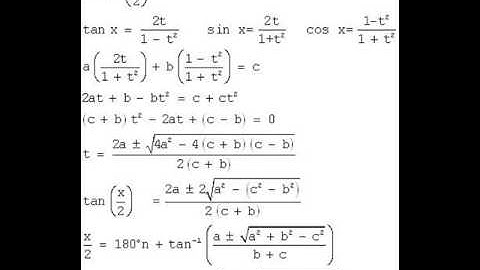 Solving  a sin x + b cos x = c