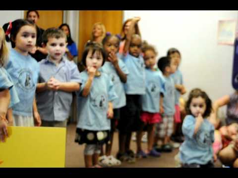 Pre-school group sing "Five little Ducks" at Hudson Country Montessori School