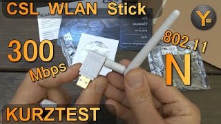 Kurztest: CSL USB 2.0 WLAN Stick 300Mbps 802.11n / 2,4Ghz WiFi Adapter Dongle