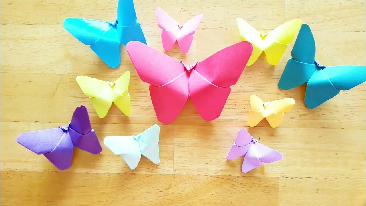 Paper Butterfly, How to make easy and fast paper butterfly origami ...