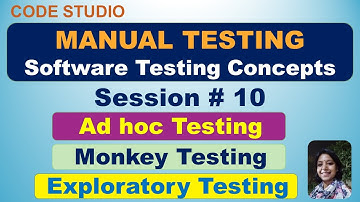 Manual Testing Session# 10 - Ad Hoc Testing , Exploratory Testing & Monkey Testing