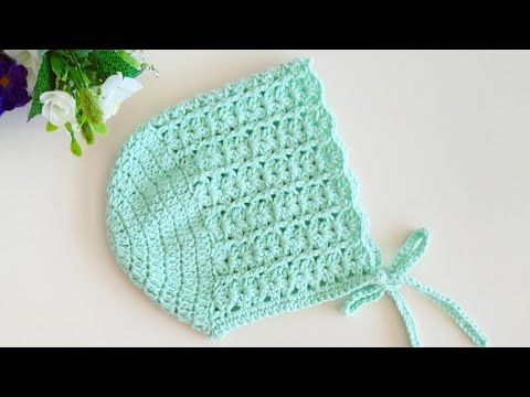 TIĞ İŞİ KOLAY BERE YAPILIŞI/BABY BONNET/BONNET ŞAPKA