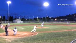 Aaron Dorfler scores Hussain w/ 2 outs. Redwood tops Branson 2-1, advances to Saturday's MCAL final.