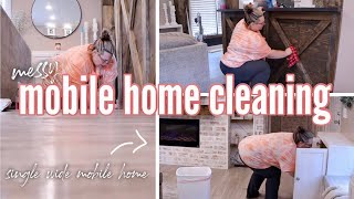*MESSY* SINGLE WIDE MOBILE HOME CLEAN WITH ME | tidying up my mobile home | mobile home cleaning