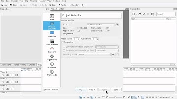 Kdenlive Project Settings / Video Profile Button no icon/ no function