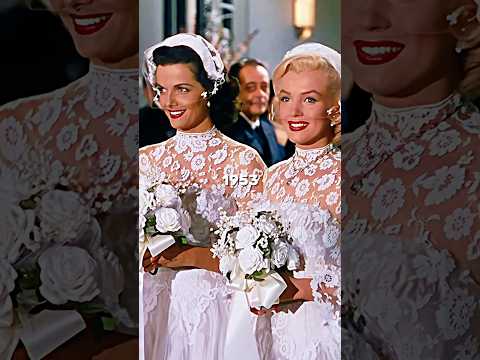 Marilyn Monroe and Jane Russell in 1953 Gentlemen Prefer Blondes White Dresses