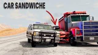 BeamNG Drive - Cars vs Angry Police Car #5 (RoadRage)