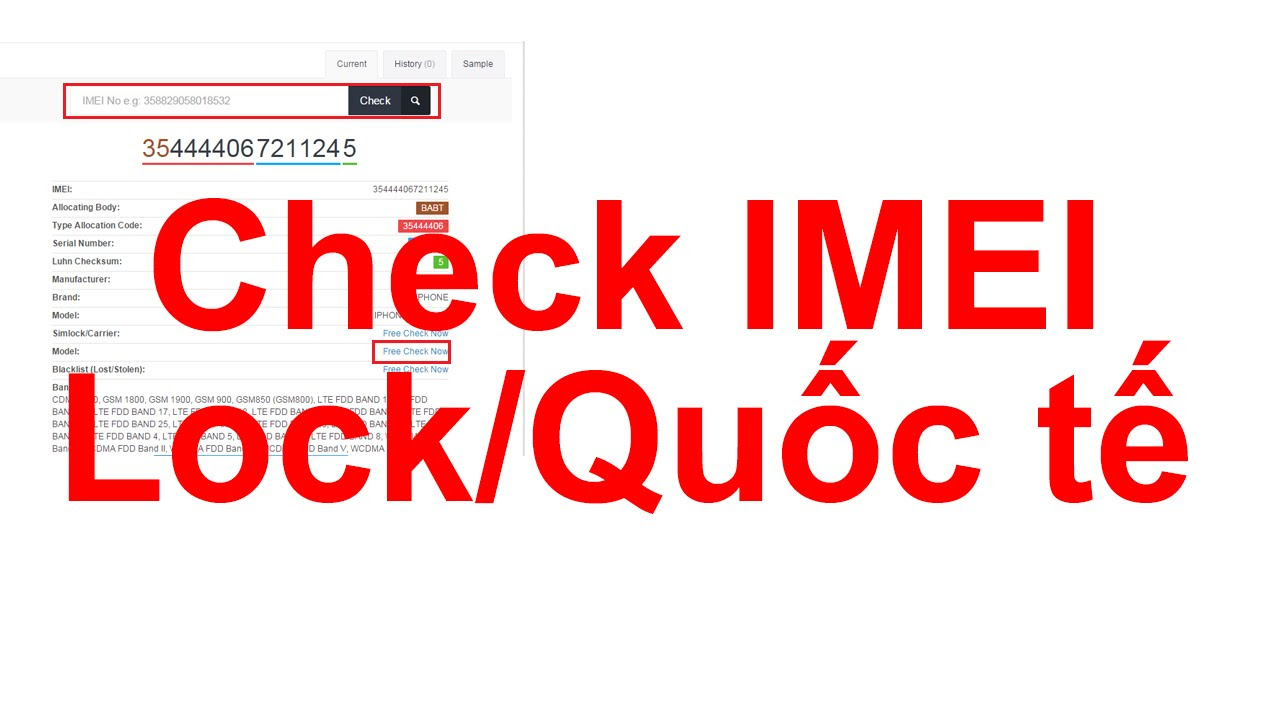 เช็ค imei samsung  Update  Check IMEI kiểm tra máy khóa mạng (Lock) hay quốc tế