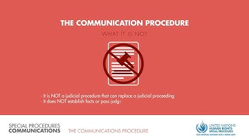 The complaints procedure of the Special Procedures: The Communications Procedure