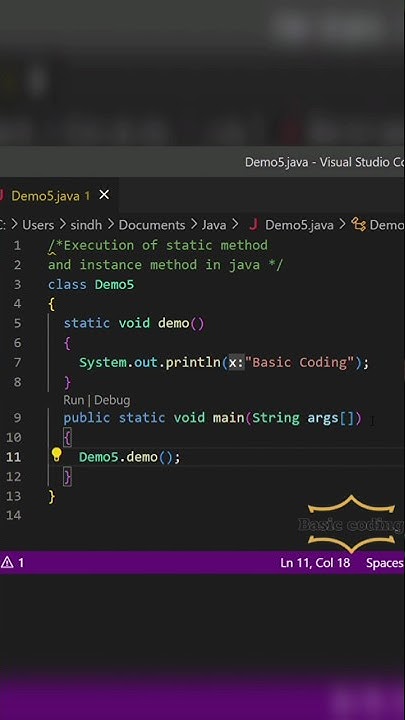 Static and Instance methods execution in java | Java Programming |Basic ...