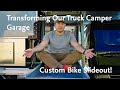 Custom bike slide out enhancing our kingstar truck camper garage