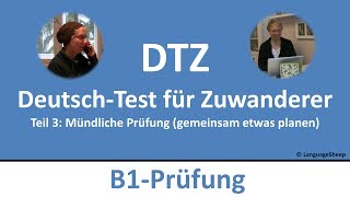 Deutsch lernen: B1-Prüfung (DTZ) -- mündliche Prüfung -- gemeinsam etwas planen